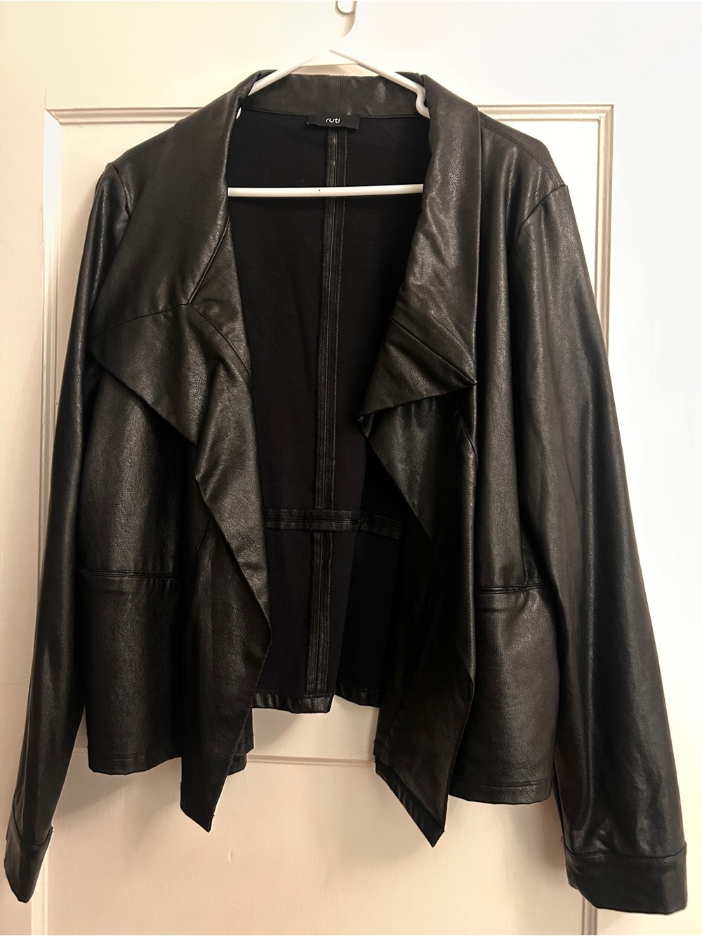 Ruti Faux Leather Open-Front Jacket